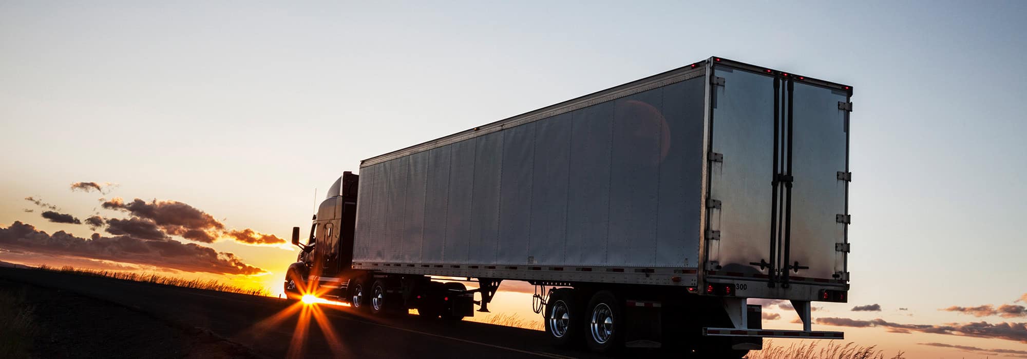 Truck silhouette at dusk