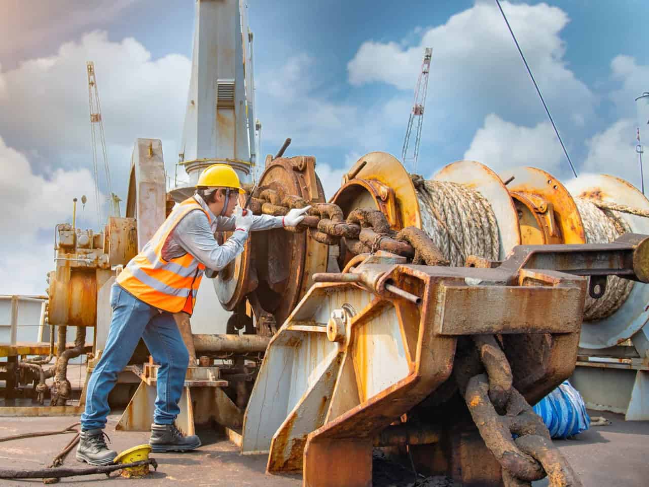 Man working with big machinery