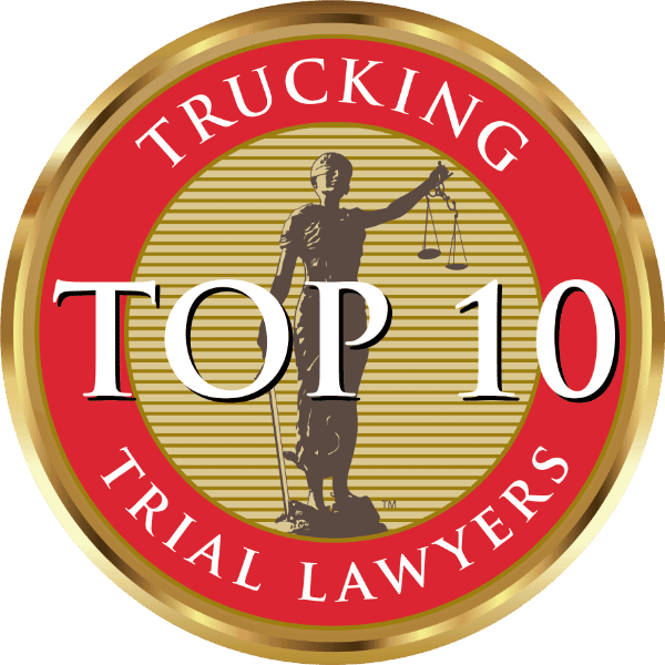 Trucking trial lawyers top 10 award logo