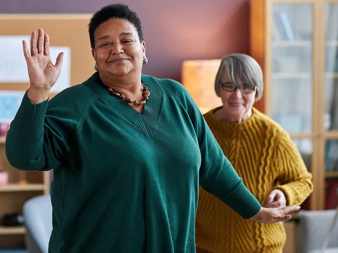 Adult daycare worker and resident