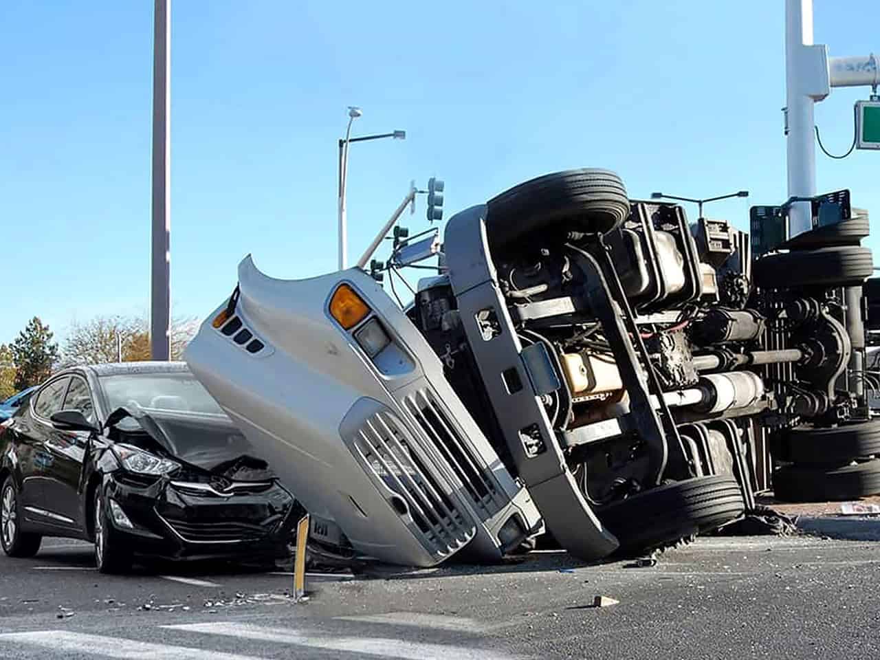 Truck accident at intersection